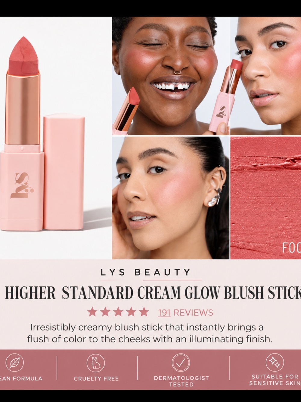 Lys Focused HIGHER STANDARD CREAM GLOW BLUSH STICK